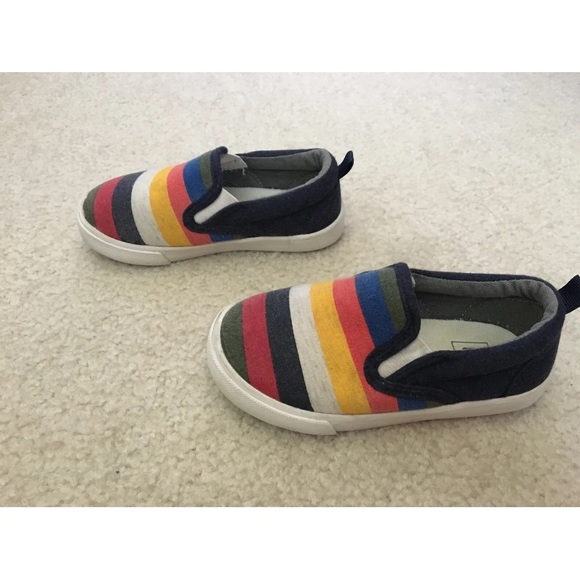 GAP Kids Color Stripes Slip-On Shoes Soft Sneakers Toddler Size US 7 EU 24 - Picture 5 of 11